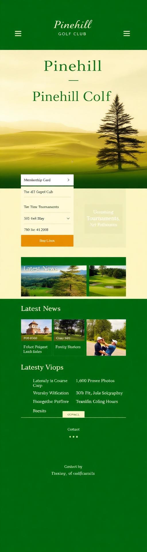 Golf club website scrolling preview